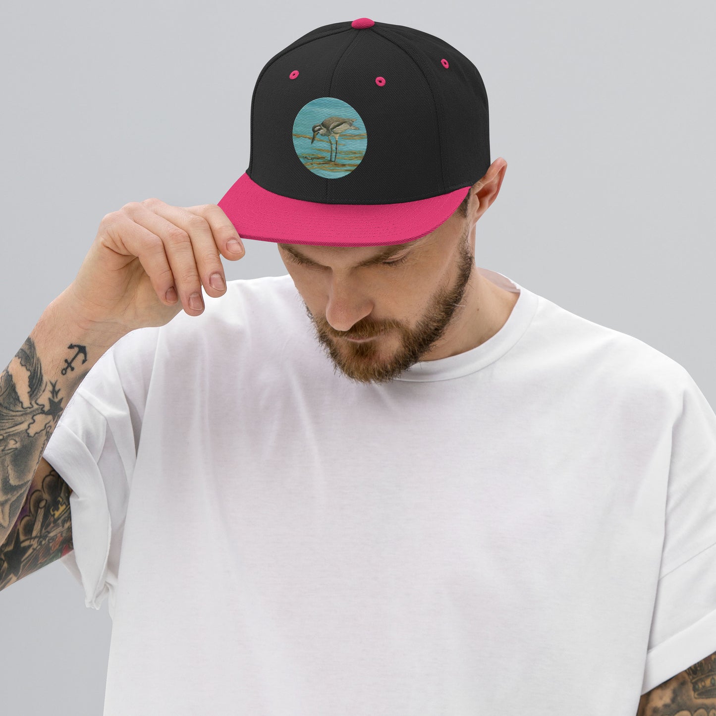 Snapback Hat with Beach Stone Curlew