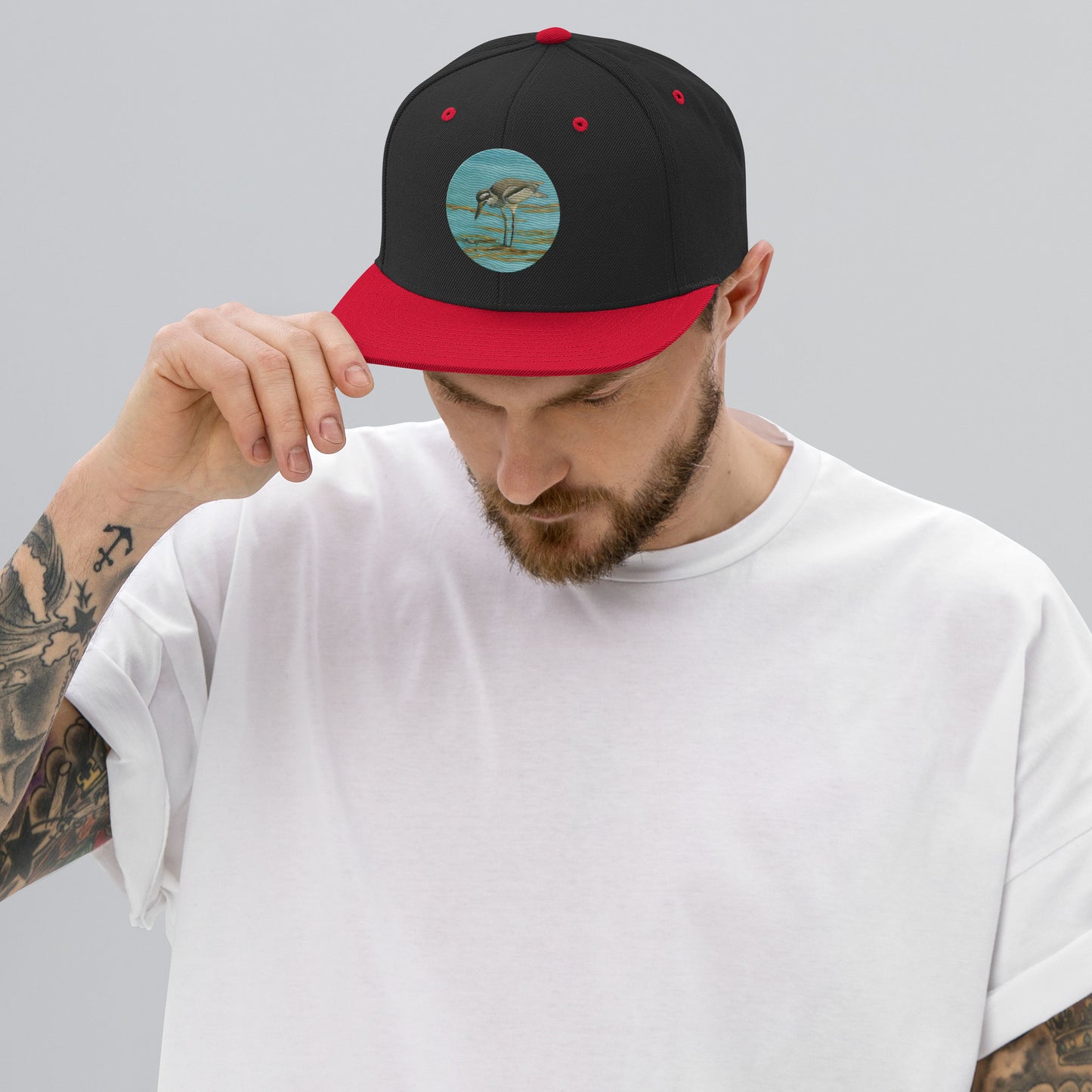 Snapback Hat with Beach Stone Curlew