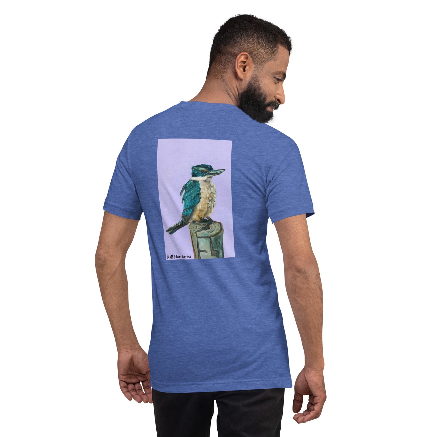 Sacred Kingfisher Unisex t-shirt (print on back - super comfy)