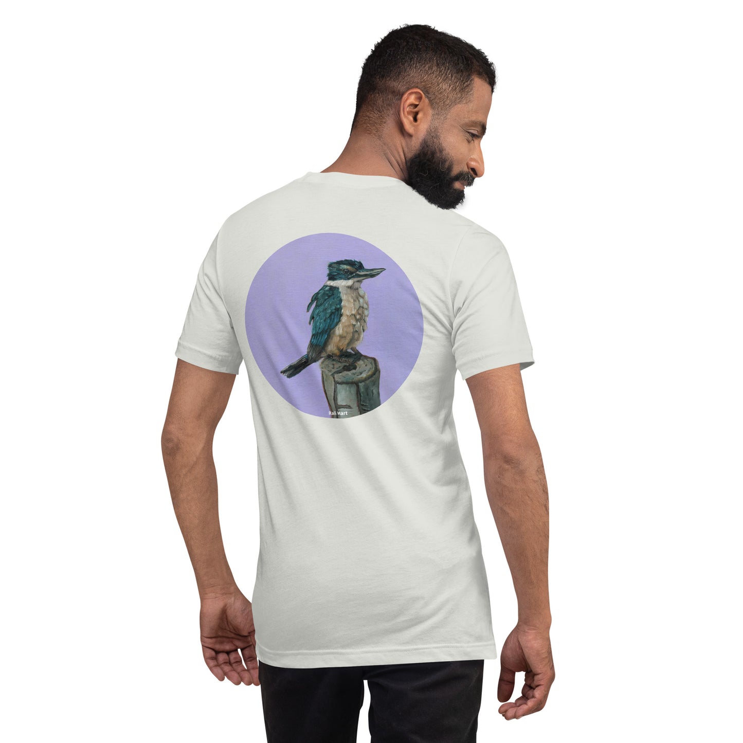 Sacred Kingfisher Unisex T-Shirt (circular print on back - super comfy!)